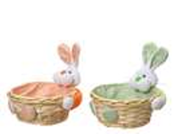 Bunny Design Easter Basket 2 Assorted Colours