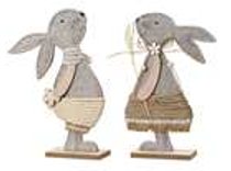 Decoris Bunny Felt Flower Poylester Standing Decoration 35Cm 2 Assorted Designs