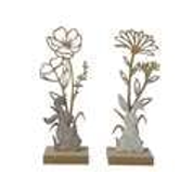 Decoris Felt Plywood Bunny Flower Standing Decoration 23Cm 2 Assorted Designs