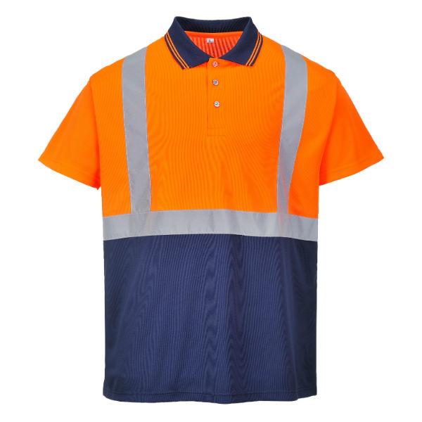 Portwest Hi-Vis 2-Tone Polo Shirt Orange/Navy