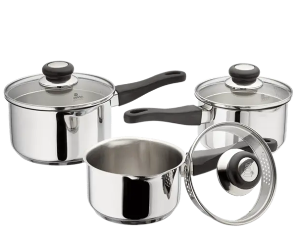Judge Vista 3 Piece Draining Saucepan Set