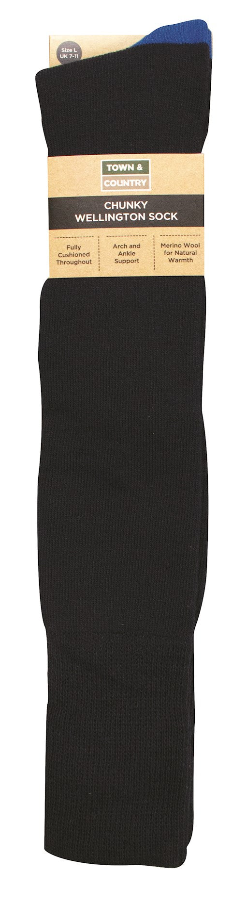 Town And Country Chunky Grey Navy Wellington boot Size 7-11