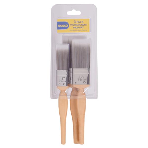 3 Piece Synthetic Paint Brush Set
