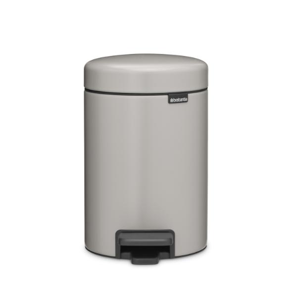 Brabantia NewIcon Pedal Bin Plastic Bucket 3L Soft Grey