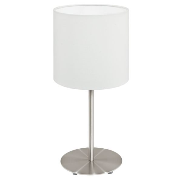 PASTERI Table Light Satin Nickel/ White