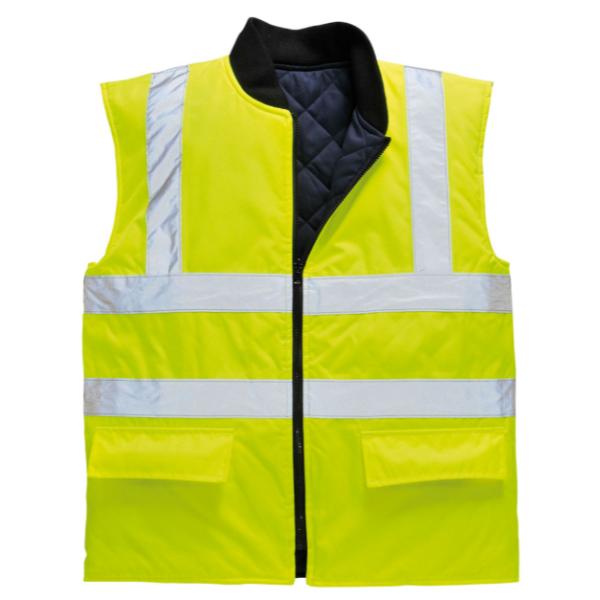 Portwest Hi-Vis Reversible Bodywarmer Yellow XXXL