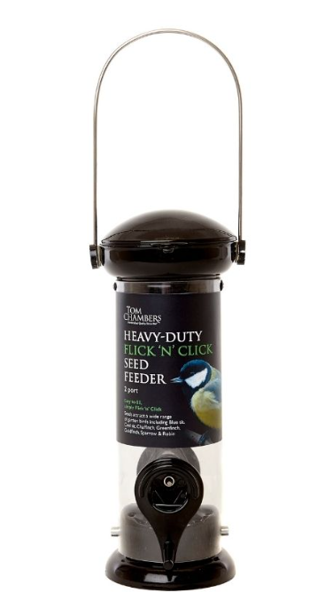 Tom Chambers Heavy Duty Flick N Click Seed Feeder 2 Port