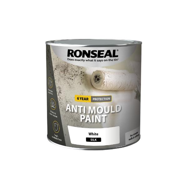 Ronseal 6 Year Anti Mould Paint White Silk 2.5L