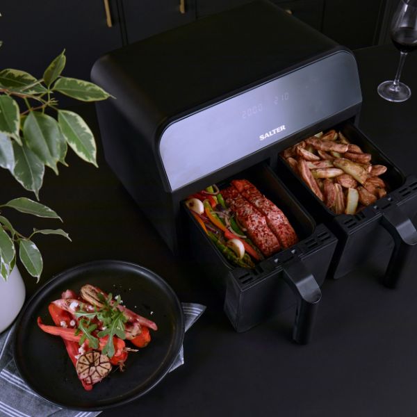 Salter Professional Dual Air Fryer Black 7.4L