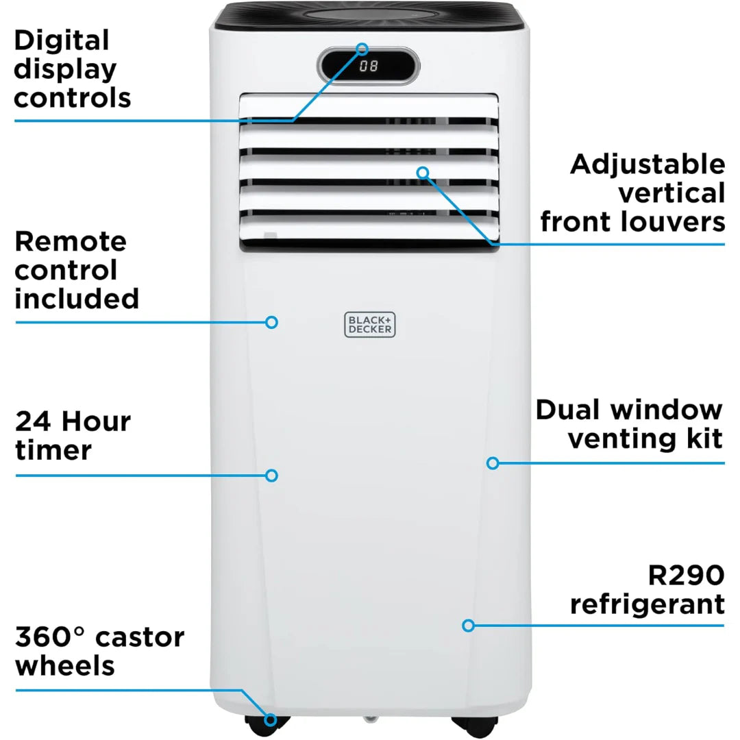 BLACK+DECKER 5K BTU Smart 3-in-1 Air Conditioner, 24hr Timer, Remote Control