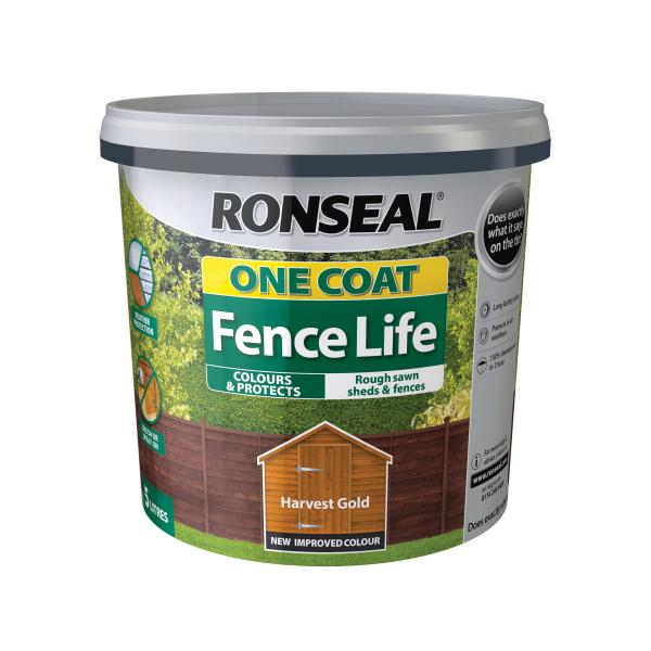 Ronseal One Coat Fence Life 5L Harvest Gold