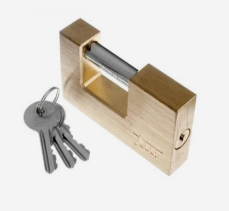 Tessi Brass Shutter Lock & Armoured Steel Shroud