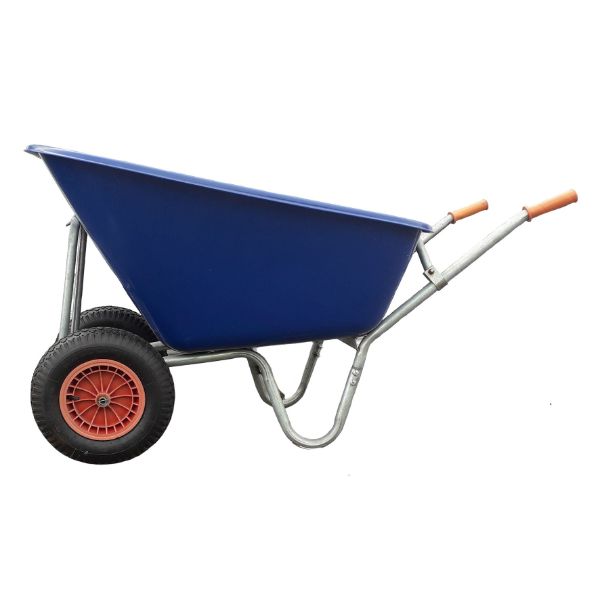 Jumbo Twin Wheel Barrow Blue 280Lt