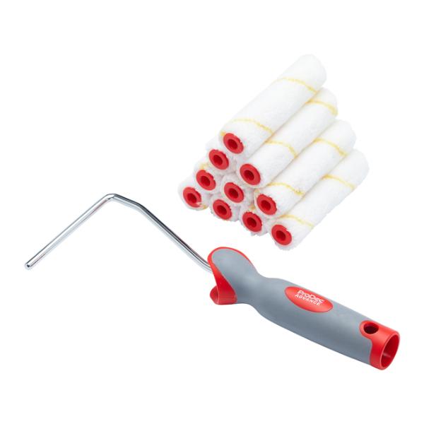 10 Pack 4Short Pile Microfibre Mini Roller+Frame