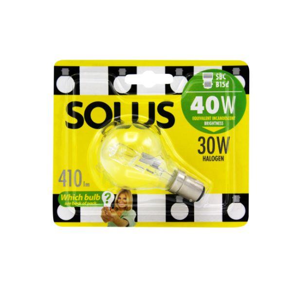 Solus 40W=30W SBC Clear Round Halogen E/Save