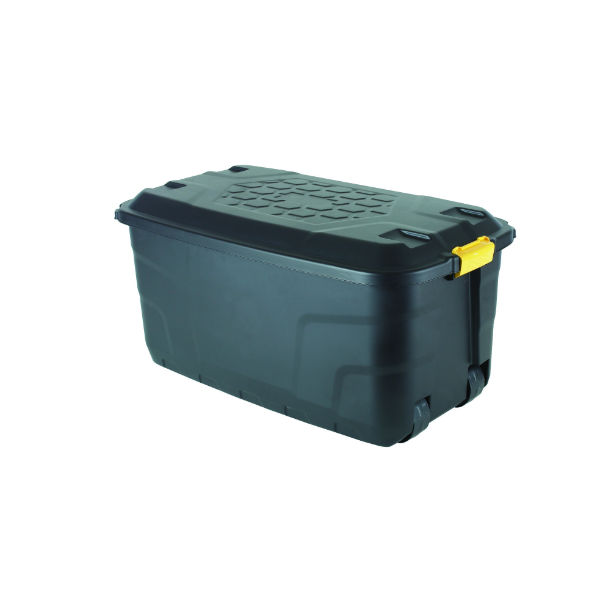 Strata Heavy Duty Storage Container on Wheels 145Lt Black