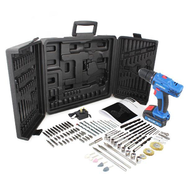Hyundai 18V Cordless Drill & 89pce Accessory Kit