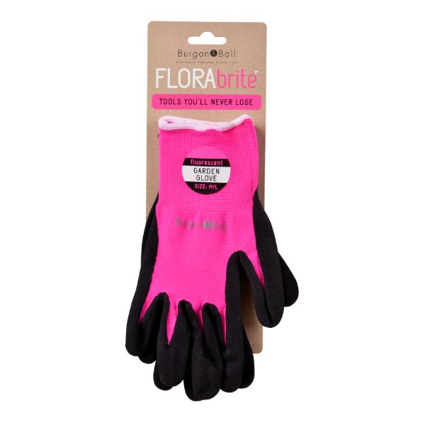 Burgon & Ball Florabrite Fluorescent Garden Glove Pink M/L