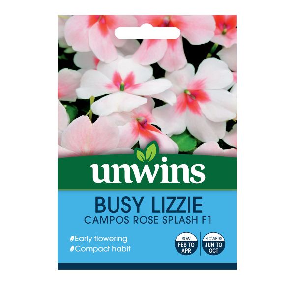 Unwins Seed Packet Busy Lizzie Campos Rose Splash