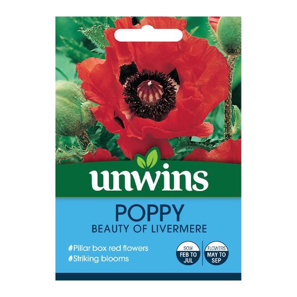 Unwins Seed Packet Poppy Beauty Of Livermere