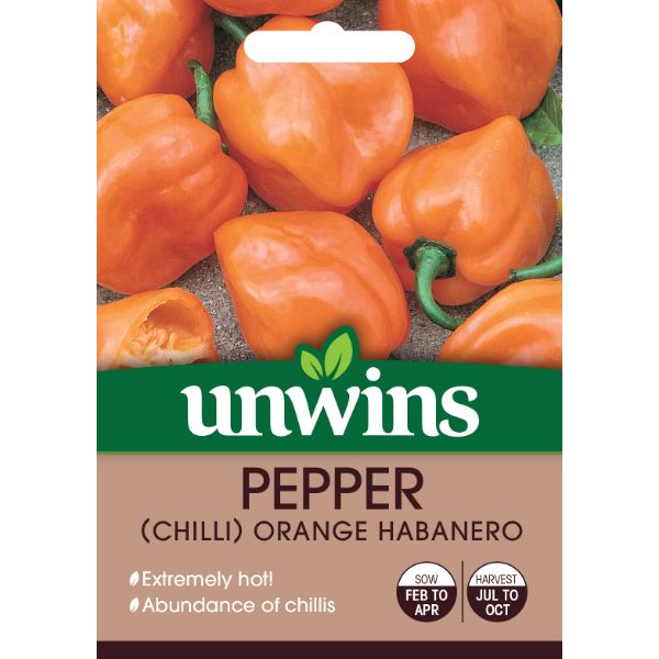 Unwins Seed Packet Pepper Chilli Orange Habanero
