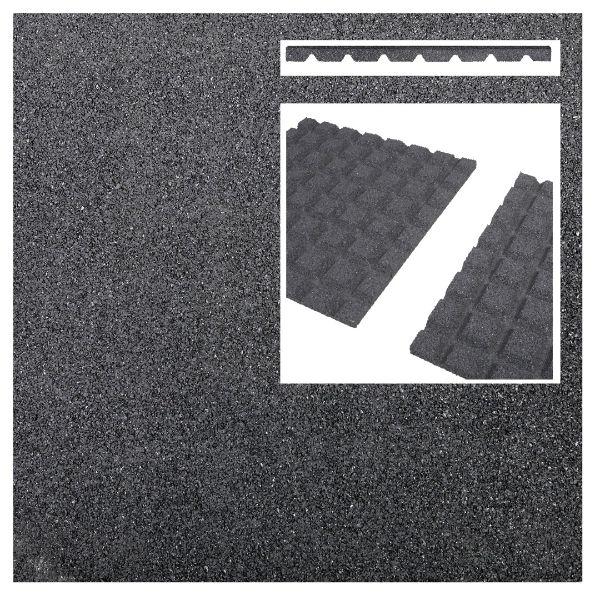 Rubber Tile 50X50 X25Mm Black