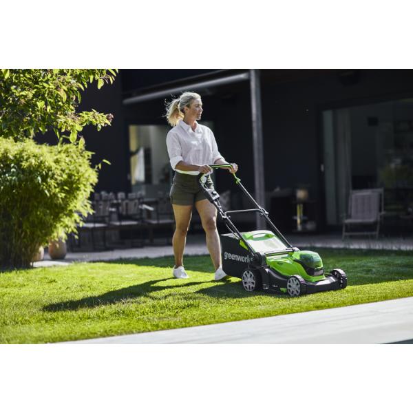 Greenworks 41cm Cordless Lawnmower 48V with Two Batteries & Twin Charger