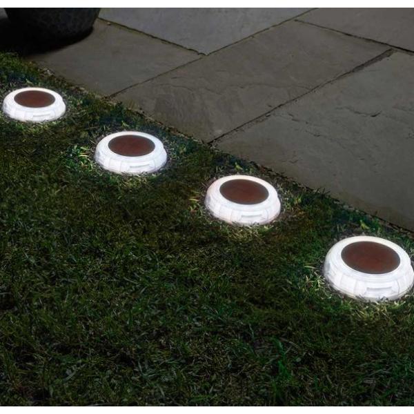 Smart Garden Super Bright Décordisk - White & Multi Coloured, 4-Pack 5L