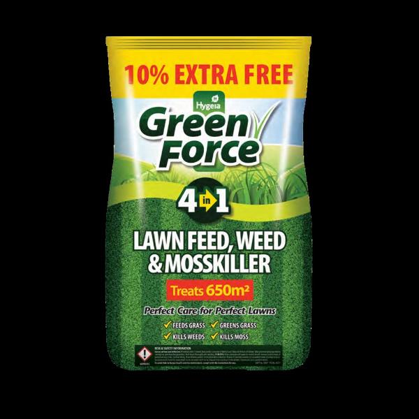 Greenforce 4in1 Lawn Feed Weed &amp; MossKiller 650m2 (13Kg) &quot;10% EXTRA FREE&quot;