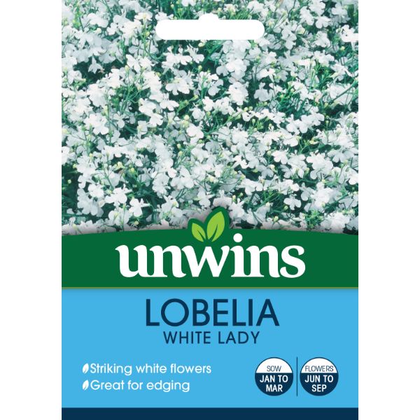 Unwins Seed Packet Lobelia White Lady