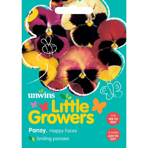 Unwins Seed Packet Little Growers Pansy Happy Faces