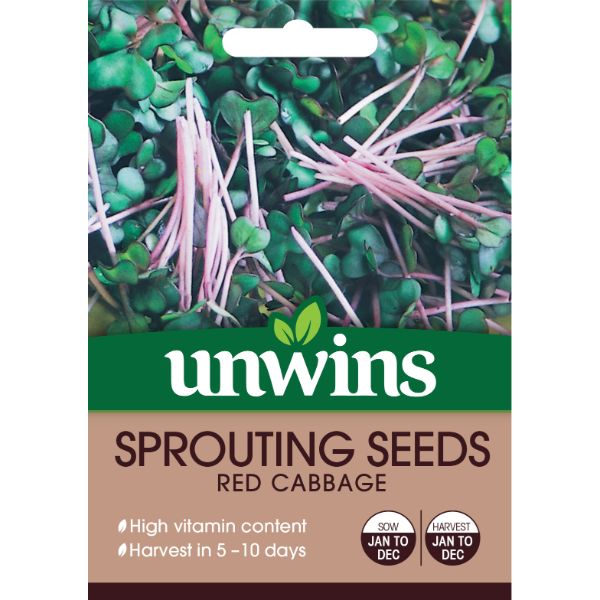 Unwins Seed Packet Sprouting Seeds Red Cabbage