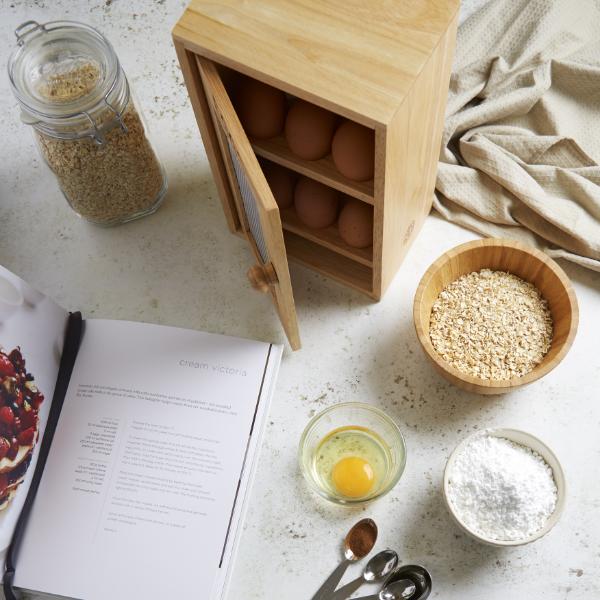 Rubberwood Egg Cabinet