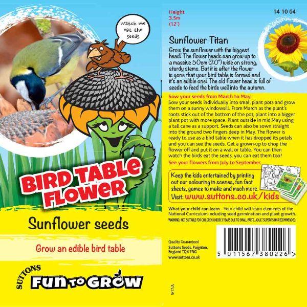 Fun to Grow - Bird Table Flower Sunflower Tital