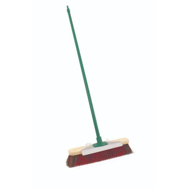 Outdoor Wooden Broom 15" with Scraper