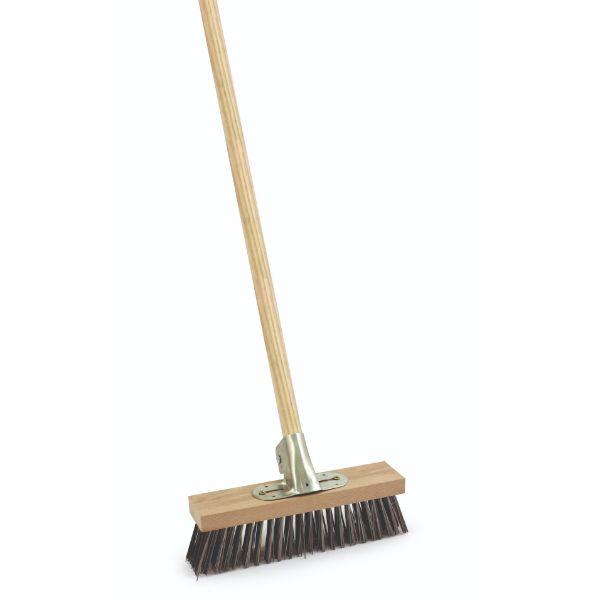 Steel Wire Brush 305mm (12â€) Fitted with Heavy Duty Bracket & Wooden Handle