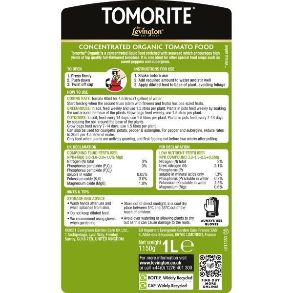 Levington Organic Tomorite Concentrate 1 Litre