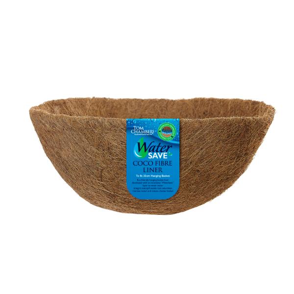 Tom Chambers 35cm WaterSave Coco Fibre Liner to fit Hanging Basket