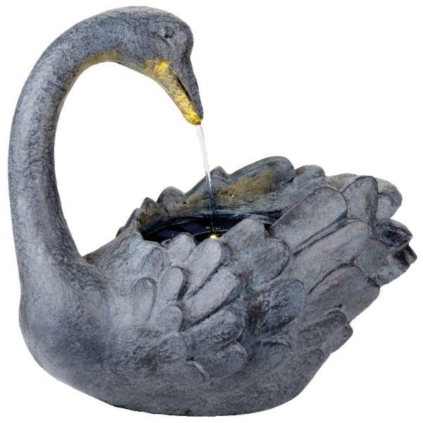 Swan Water Fountain With Led Solar Light