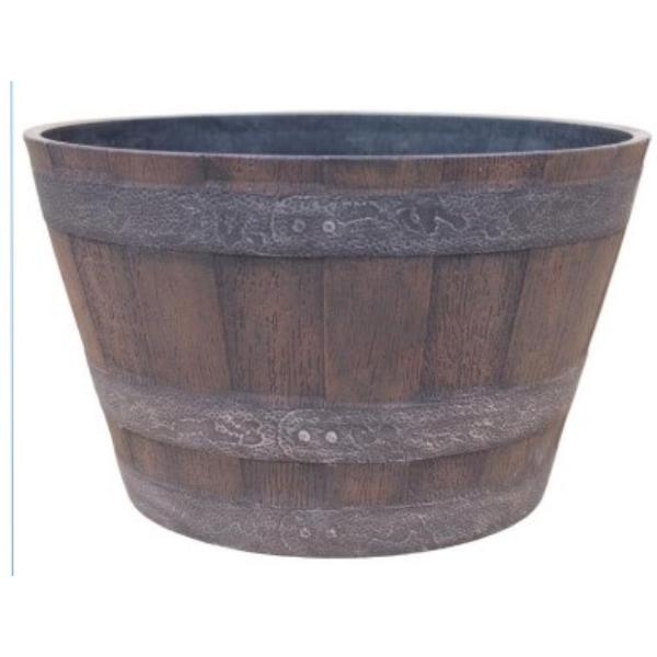 Whiskey Barrel Resin Planter D52H31