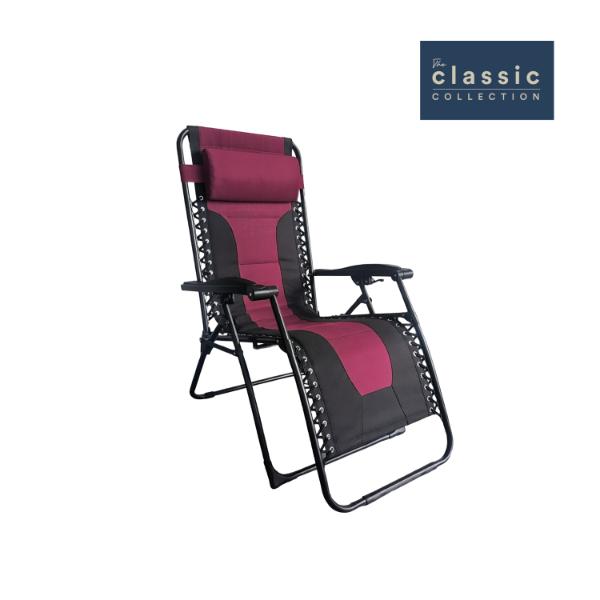 Padded Zero Gravity Chair Black & Burgundy