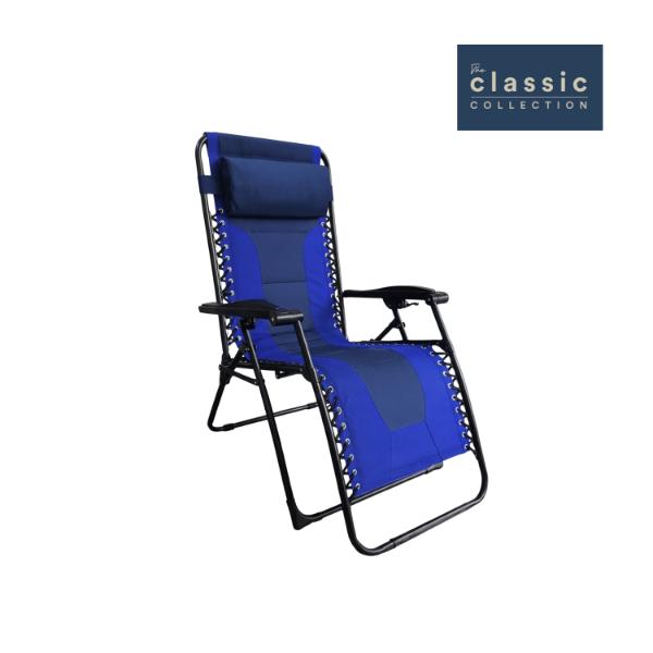 Padded Zero Gravity Chair Navy & Blue
