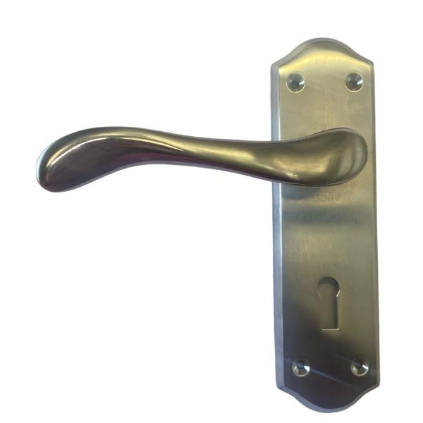 Perrys Vision Komos Lever Lock Handle - Polished/Satin Chrome Finish