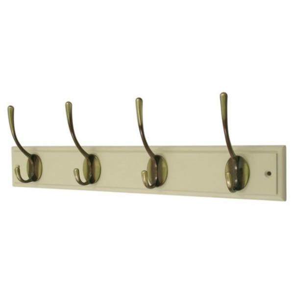 Head Bourne 4 Bronze Hat & Coat Hooks on a Cream Board