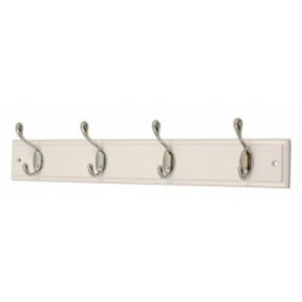 Head Bourne 4 Chrome Hat & Coat Hooks on a White Board