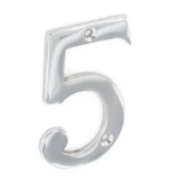 Securit Hardware Chrome Numeral No. 5