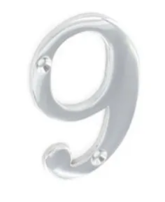 Securit Hardware Chrome Numeral No. 9