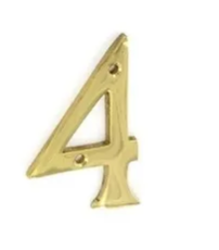 Securit Hardware Brass Numeral No. 4