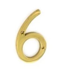 Securit Hardware Brass Numeral No. 6