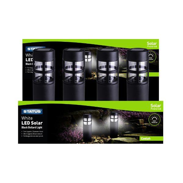 Coolah 7cm W LED Solar Bollard Stake Light Bk